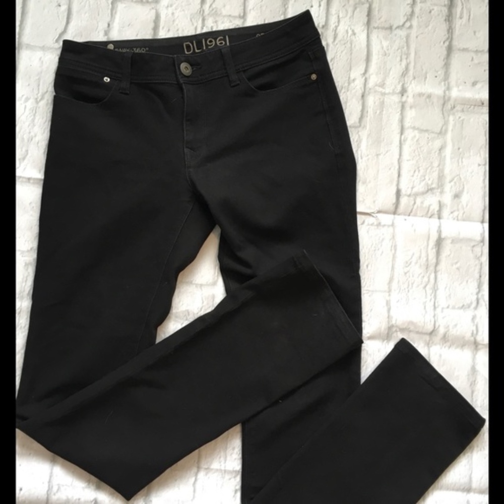 DL1961 Black Grace High Rise Straight Jeans